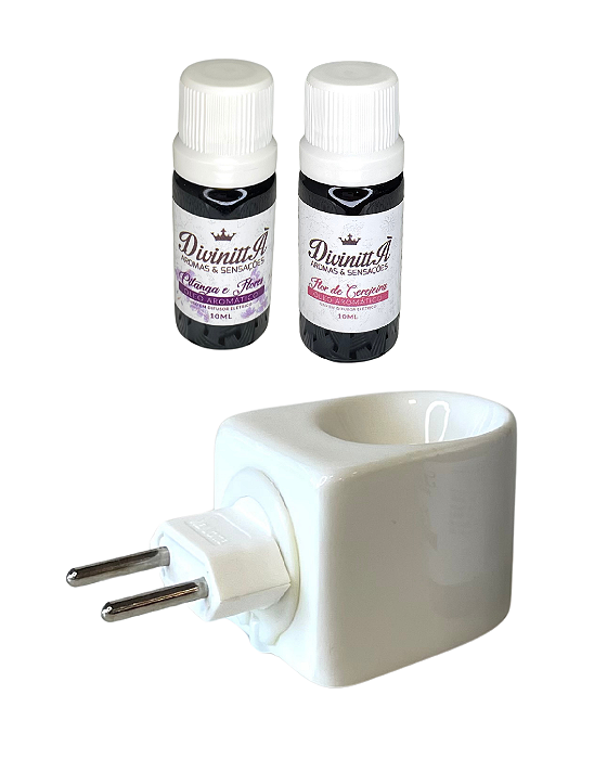 Kit Difusor de Tomada e Óleo Aromático - 2 óleos de 10 ml