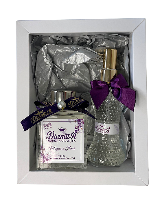 Kit Presente Aromatizador Varetas e Spray Cinturinha - Pitanga e Flores