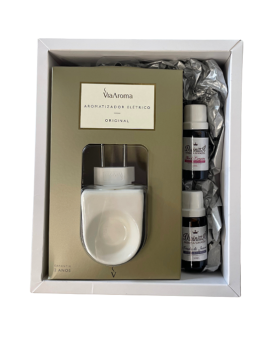 Kit Presente Difusor de Tomada e 2 Óleos Aromáticos - Flor de Cerejeira e Prados de Inverno