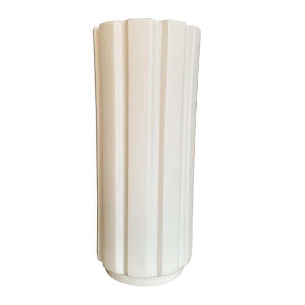 Vaso Cilíndrico Cerâmica Off-White Alto