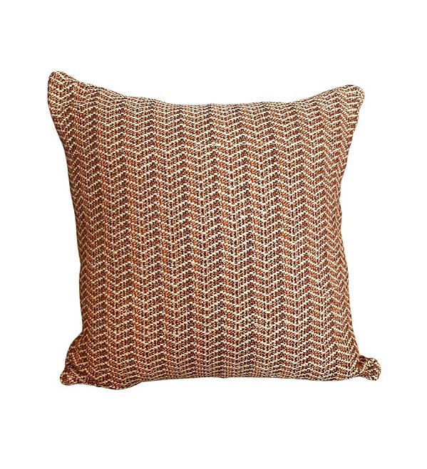 ALMOFADA TECIDO JACQUARD CHEVRON TERRACOTA E BEGE