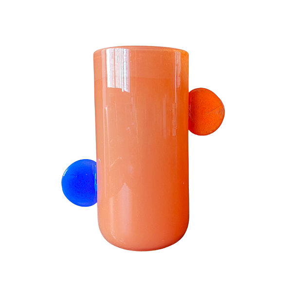 VASO DE VIDRO ALTO LARANJA