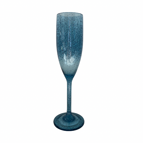 TAÇA CHAMPANHE ACRÍLICO AZUL (JOGO C/ 6)