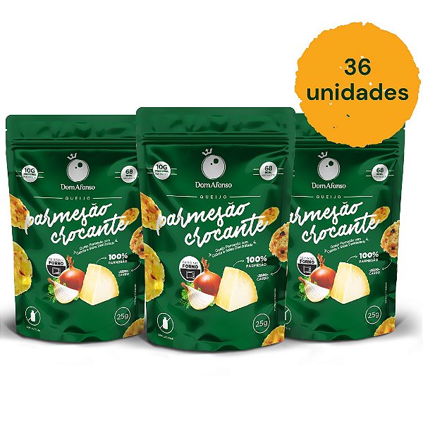 Kit 36 Snacks de Parmesão Crocante  - Sabor Cebola e Salsa