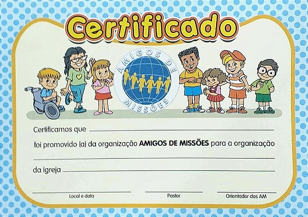 CERTIFICADO DE AMIGOS DE MISSÕES UFMBB