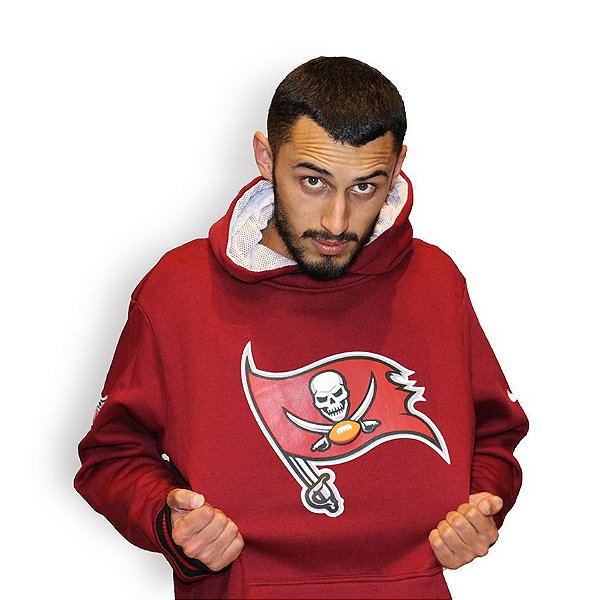 buccaneers zip up moletom com capuz