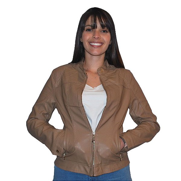jaqueta de couro feminina outlet