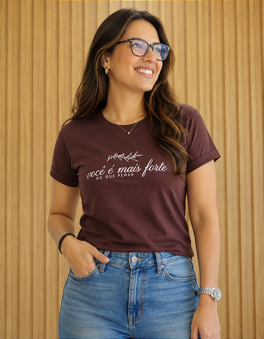 Camiseta Religiosa Unissex 100% Algodão Você é mais forte