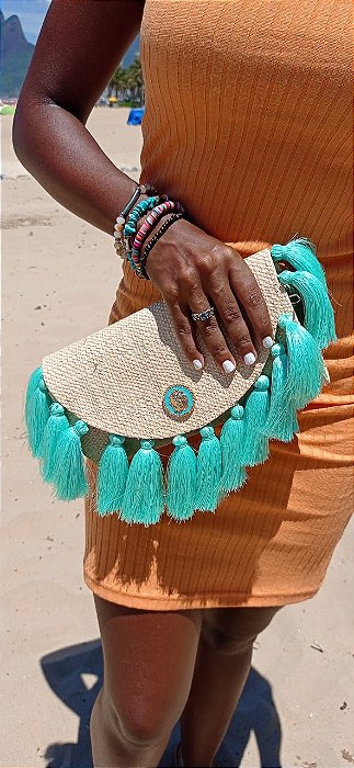 Clutch Tassel King Turquesa