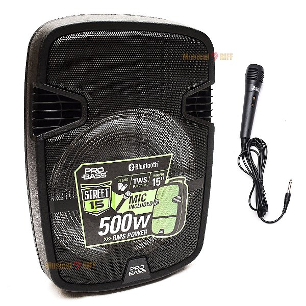 CAIXA SOM BLUETOOTH PORTATIL MULTIUSO PROBASS STREET 15''