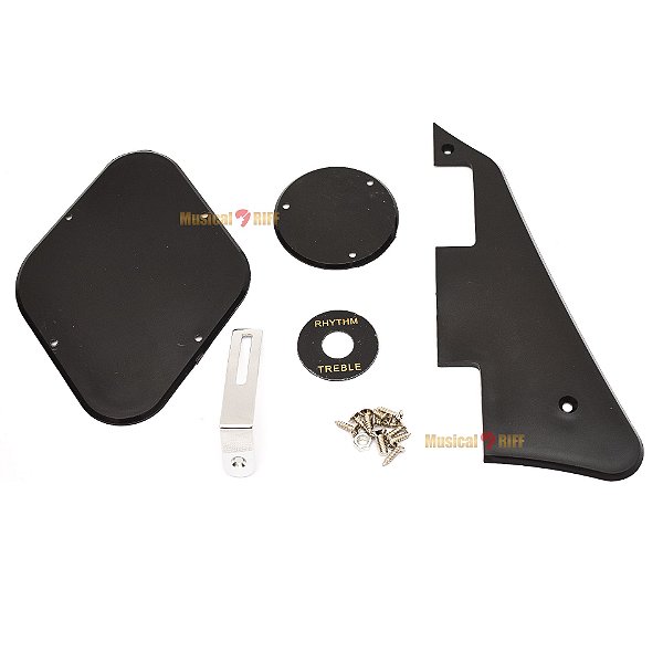 ESCUDO LES PAUL E TAMPAS TRASEIRAS KIT COMPLETO PRETO