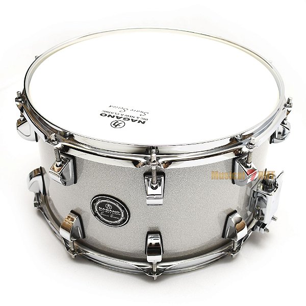 CAIXA BATERIA 14''X8 NAGANO BIG BEAT SILVER SPARKLE