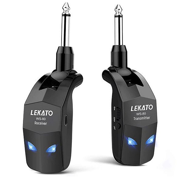TRANSMISSOR SEM FIO PARA VIOLÃO GUITARRA BAIXO LEKATO WS-80