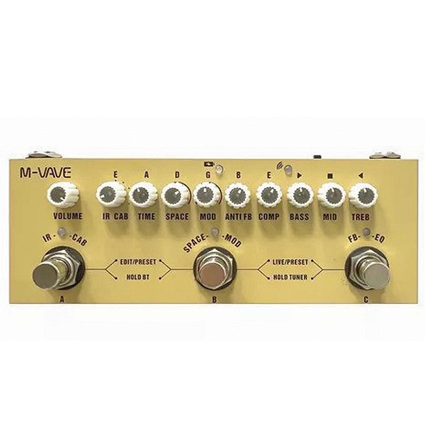 PEDAL DE EFEITO PARA VIOLÃO M-VAVE CUBE BABY CREME
