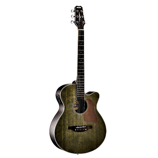 VIOLÃO MALIBU ELETRICO ARTISTICO AÇO EVEREST BLACK SATIN