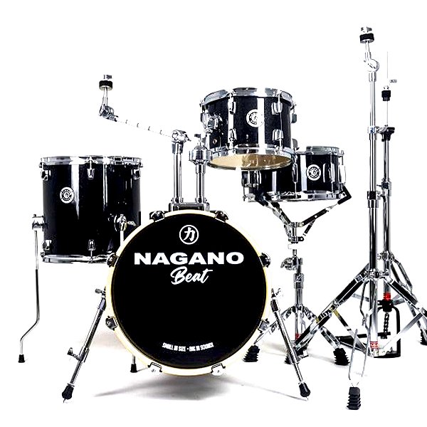 BATERIA NAGANO BEAT ACÚSTICA EBONY SPARKLE BUMBO 16" COMPACTA