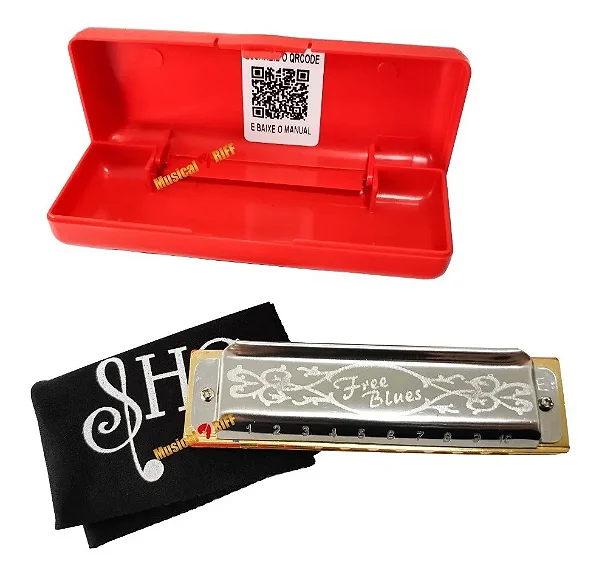 GAITA DE BOCA FREE BLUES HERING FÁ  COM CASE