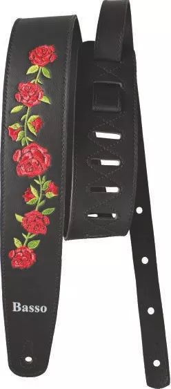 CORREIA BASSO GUITARRA, BAIXO, VIOLÃO VT FL 01 PRETO FLORAL