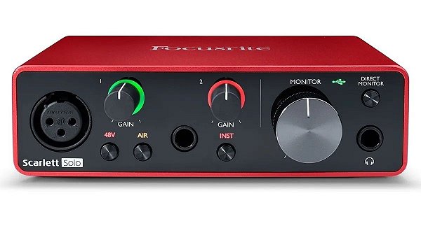 INTERFACE FOCUSRITE USB SCARLET SOLO 3ª GEN 2 ANOS GARANTIA