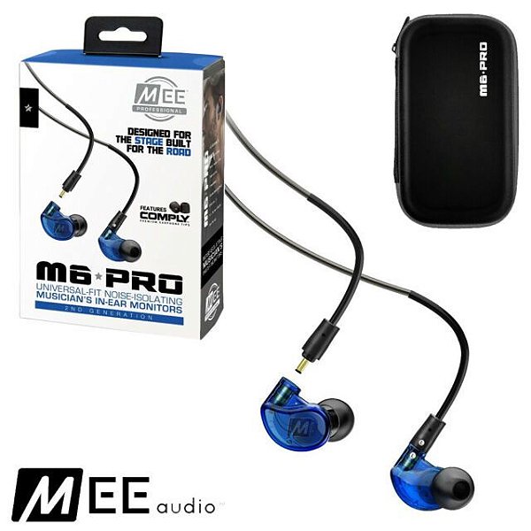 FONE MONITOR PROFISSIONAL M6 PRO MEE G2 NOISE ISOLATING BLUE
