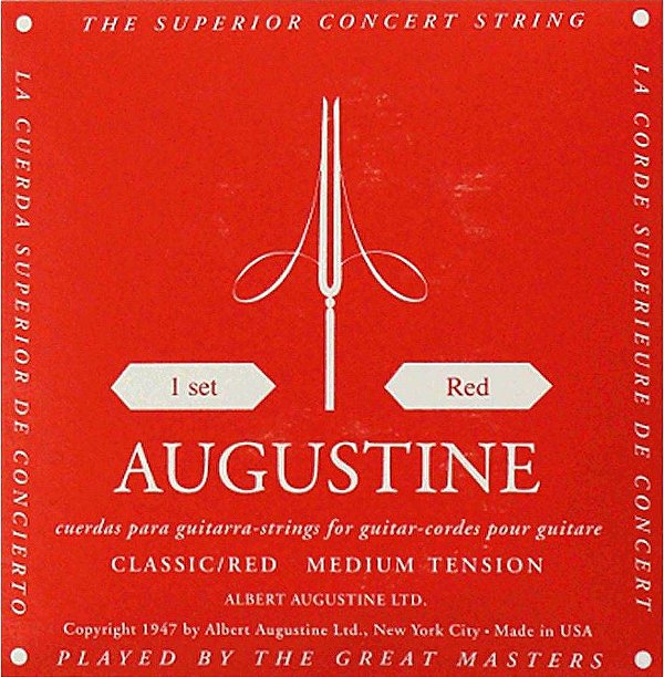 JOGO DE CORDAS AUGUSTINE CLASSIC RED MEDIUM NYLON