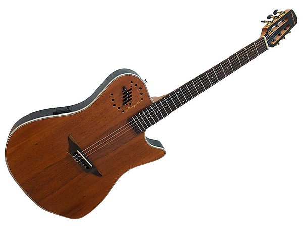 VIOLÃO NYLON FLAT MARQUES VN12 CASTANHO SEMI ACÚSTICO
