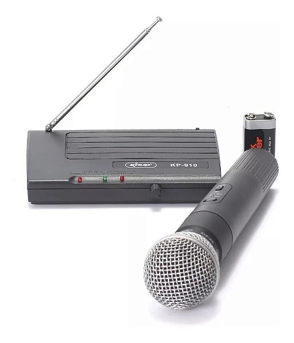 MICROFONE SEM FIO DE MÃO UM BASTÃO UHF KNUP 910