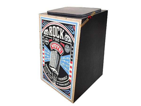 CAJON ACUSTICO JAGUAR K2 PB 014 ESTAMPA ROCK