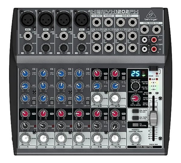 MESA DE SOM 12 CANAIS BEHRINGER XENYX 1202FX 110V