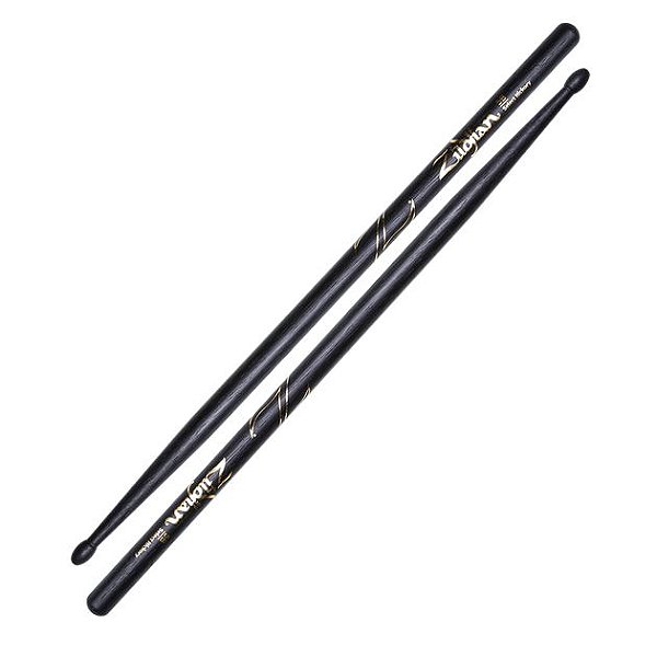 PAR DE BAQUETAS ZILDJIAN HICKORY 5B BLACK PONTA DE MADEIRA