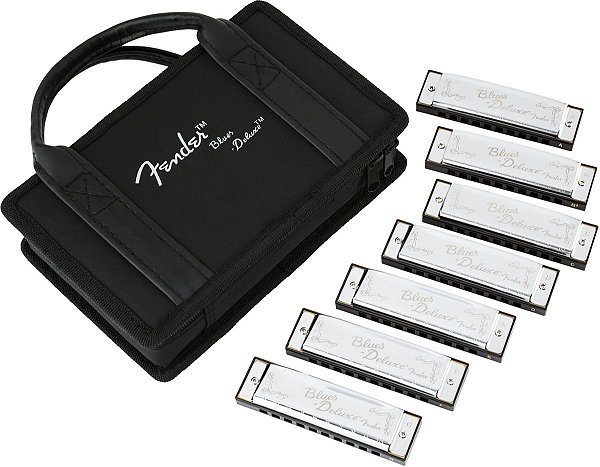 HARMONICA FENDER KIT BLUES DELUXE COM CASE COM 7