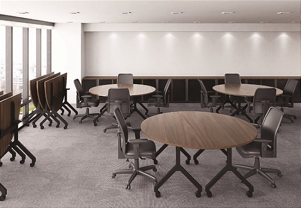 Mesa rebatível semi circular pé modelo “Y”