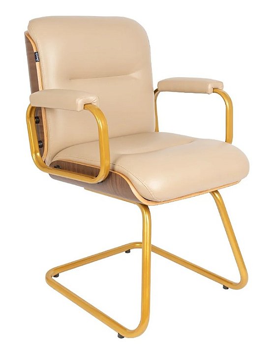 Poltrona Interlocutor Dourada Diretor ST WOOD 30CB