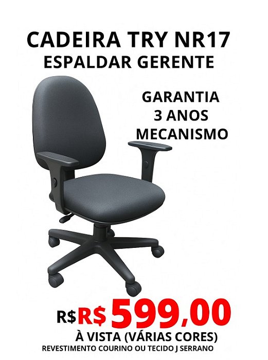 Cadeira modelo TRY espaldar alto