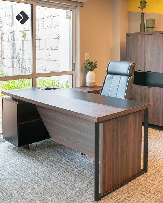 Mesa Diretor Boss com armário lateral