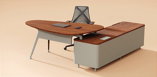 Mesa Executiva em L Vio Orgânica
