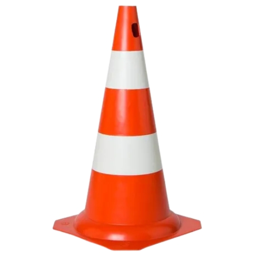 Cone em Pvc 50cm Laranja e Branco