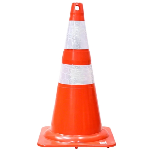 Cone Flexível 50cm Laranja e Branco