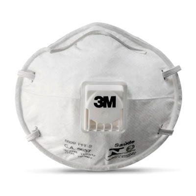 RESPIRADOR DESCARTÁVEL CONCHA COM VÁLVULA 3M 8822 - CA 5657