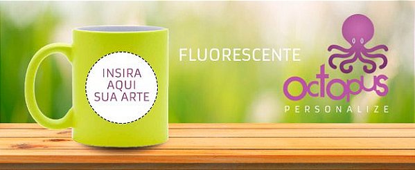 Caneca Fluorescente em Cerâmica - Personalize