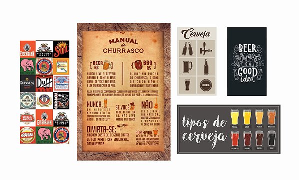 KIT 5 quadros MDF personalizados