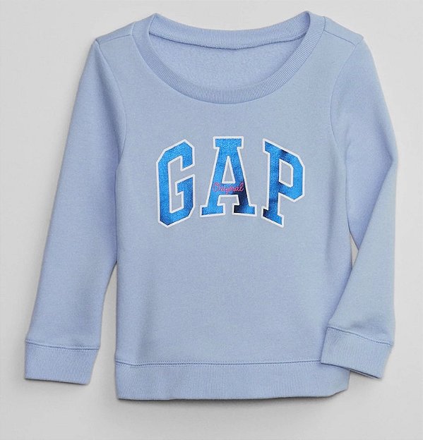 Moletom GAP Logo Metalizado / Azul claro
