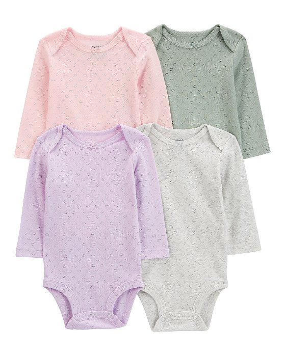 Kit de body´s manga longa corações