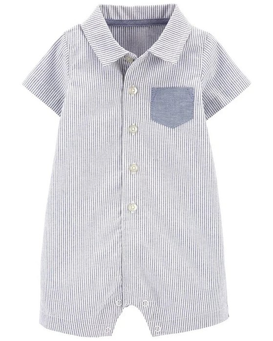 Romper gola polo - Listrado