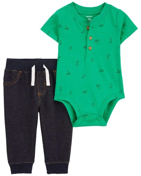 CONJUNTO CALÇA E BODY VERDE COM DETALHES DE BOTÕES