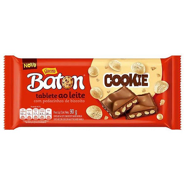 Baton Tablete Cookie 80g - Garoto