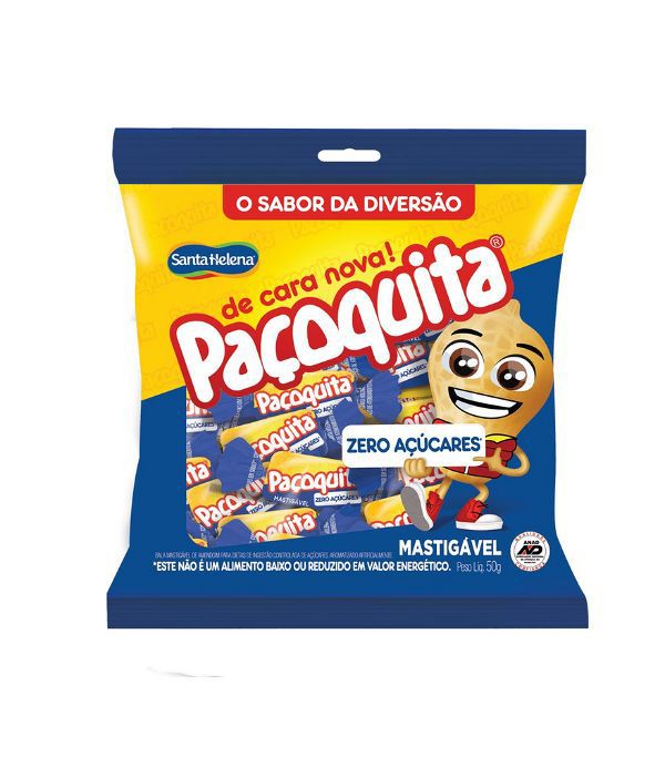 Bala Mastigável Paçoquita Diet 50g - Santa Helena