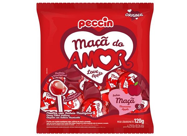 Pirulito Maça do Amor 480g - Peccin