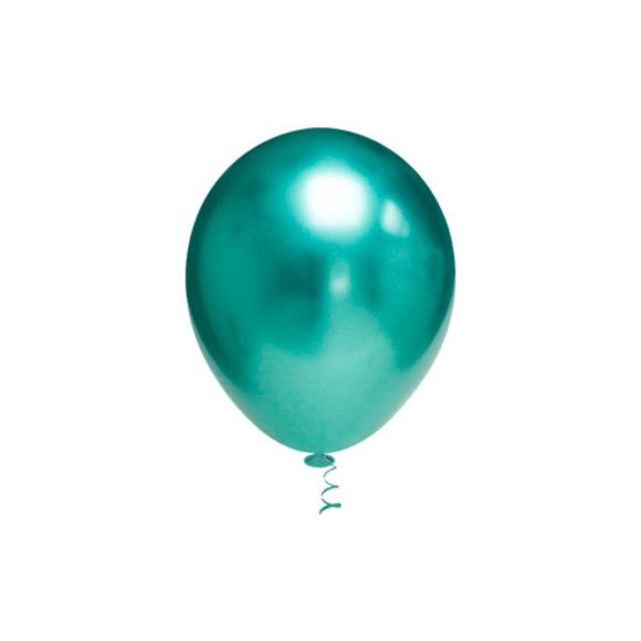 Balão cromado verde número  9 com 25 unidades - ArtLatex