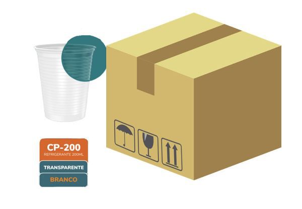 Caixa Copo descartável linha transparente 200 ml com 2500 unidades - Minaplast